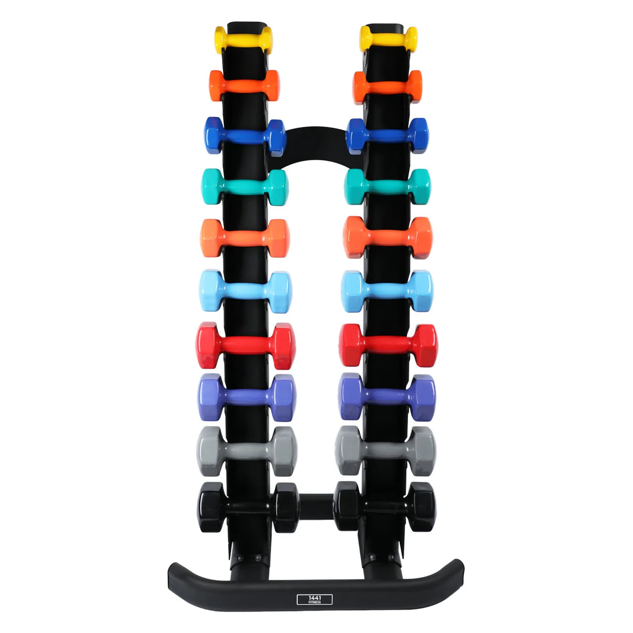 1441 Fitness Vinyl Coated Dumbbell with Rack - 1 Kg to 10 Kg