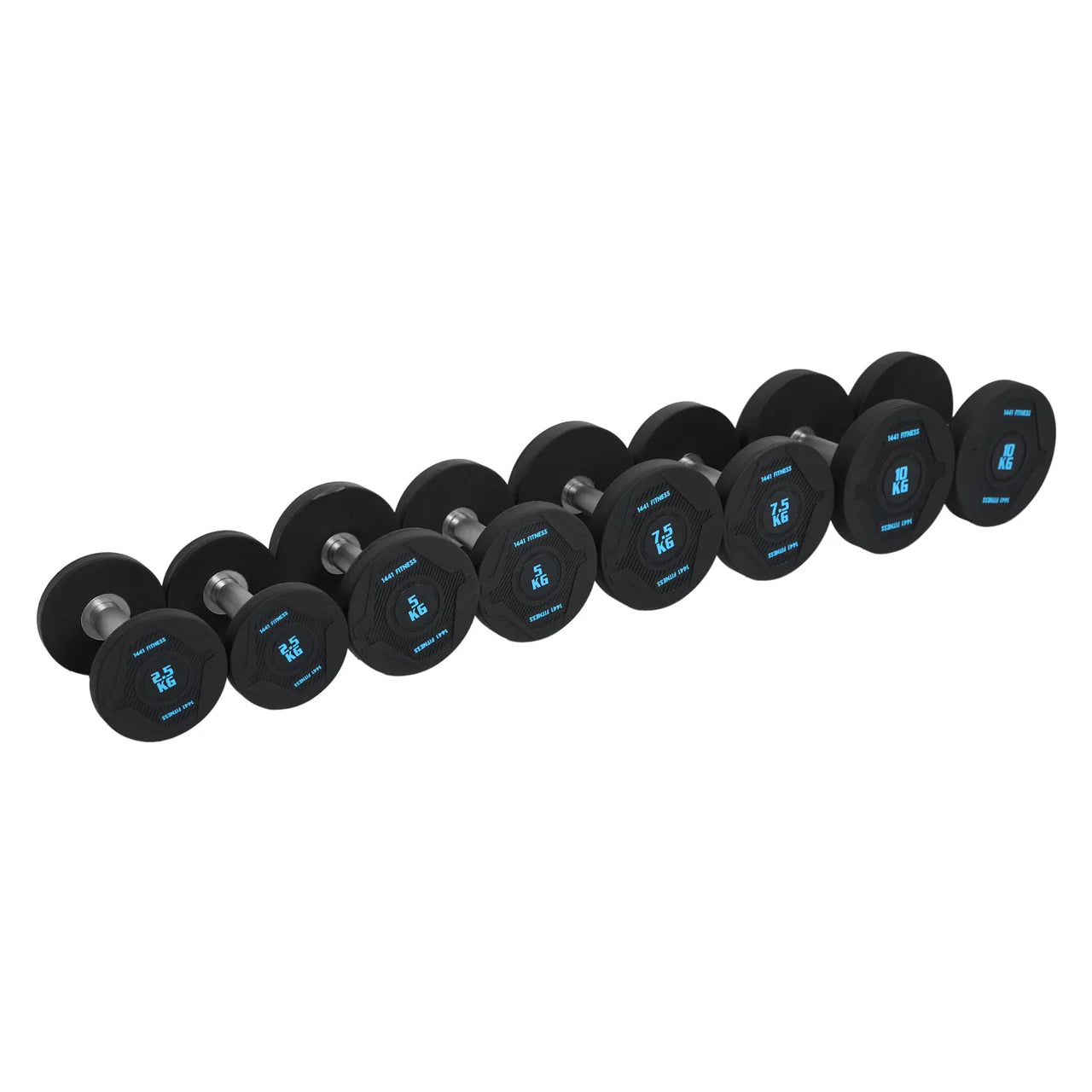 1441 Fitness PU Round Dumbbell Set - 2.5 Kg to 10 Kg