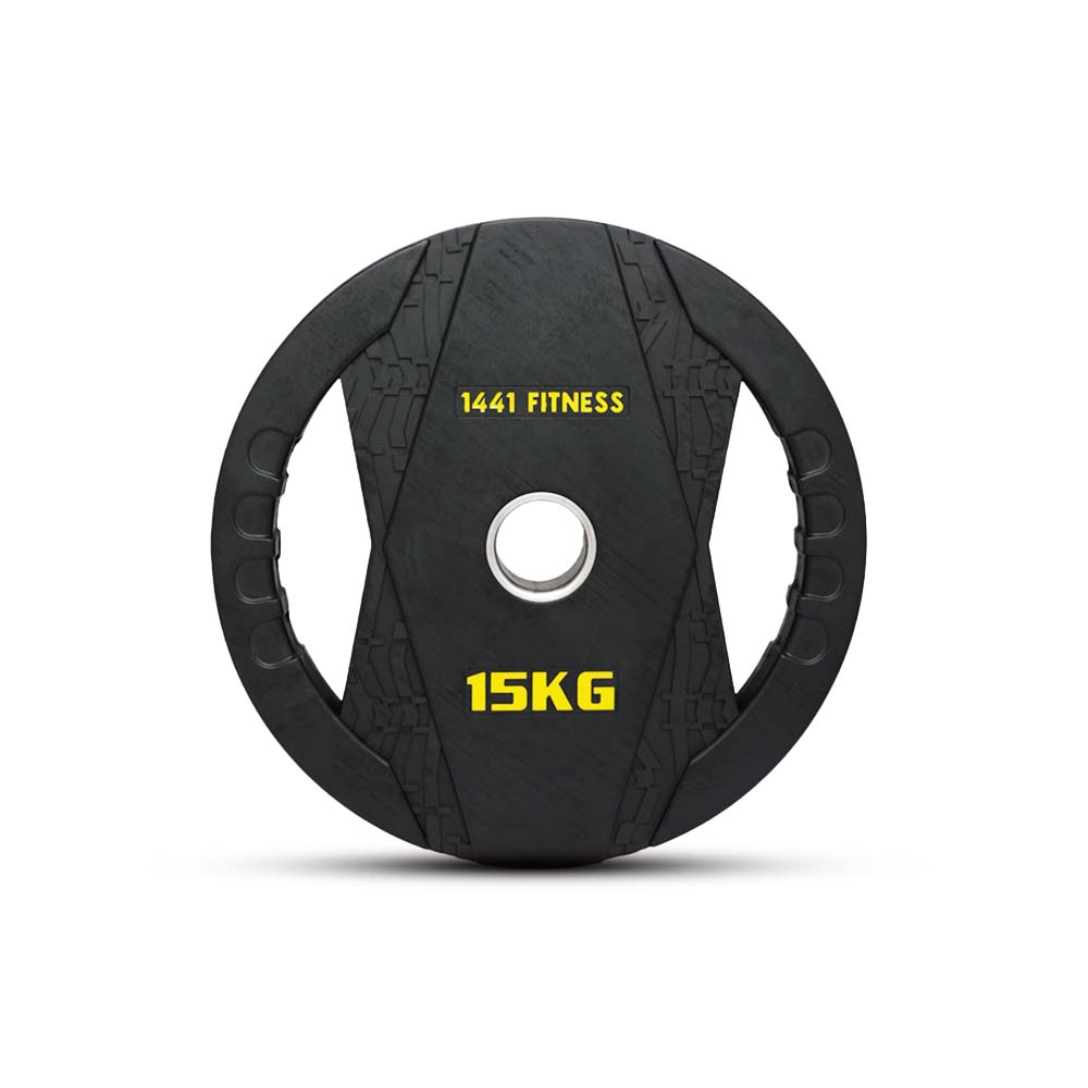 1441 Fitness - لوحة قبضة مزدوجة من المطاط الأسود - من 2.5 كجم إلى 20 كجم (تباع حسب القطعة)