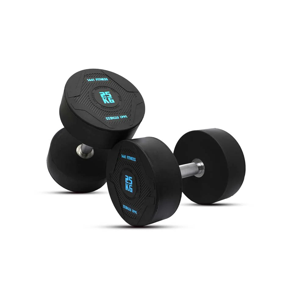 1441 Fitness PU Round Dumbbell Set - 2.5 Kg to 50 Kg ( 20 Pairs )