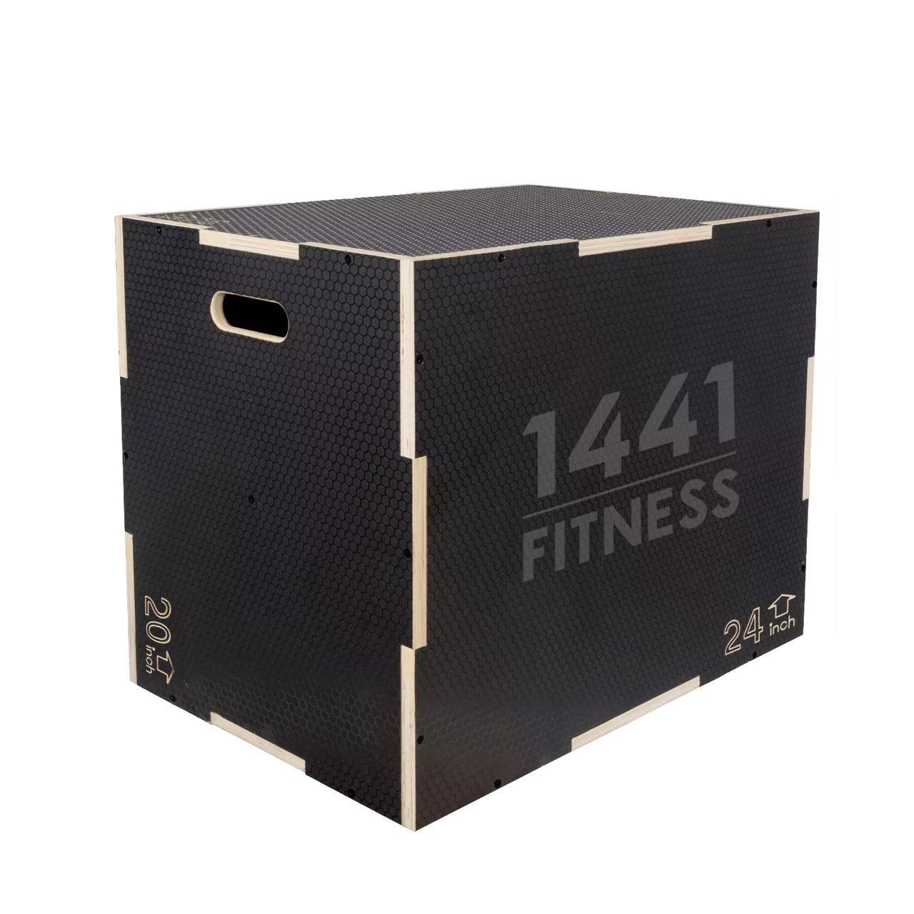 1441 Fitness - صندوق القفز الخشبي 3 في 1 - أسود غير لامع