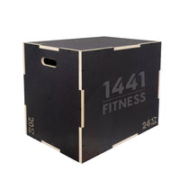 Thumbnail for 1441 Fitness - صندوق القفز الخشبي 3 في 1 - أسود غير لامع