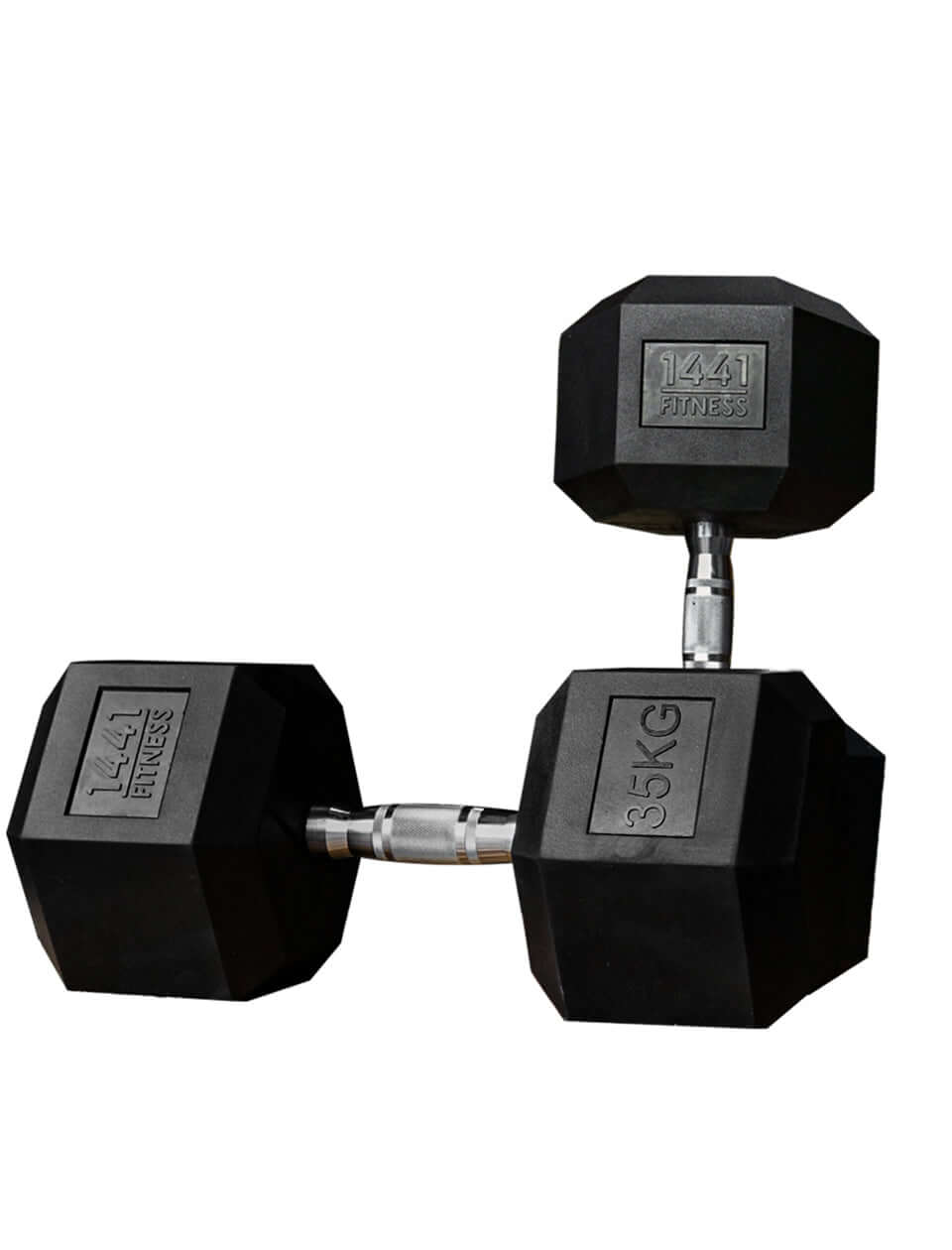 1441 Fitness - دمبل سداسي مطاطي (2.5 كجم - 50 كجم) - يباع في أزواج (قطعتان)