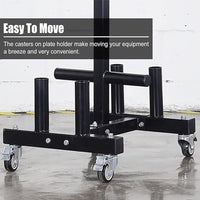 Thumbnail for 1441 Fitness Commercial Plate Rack and Bar Holder with Wheels