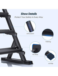 Thumbnail for 1441 Fitness - مجموعة دمبل دائرية فاخرة بوزن 2.5 كجم - 20 كجم (8 أزواج) باللون الأزرق مع رف من 3 طبقات