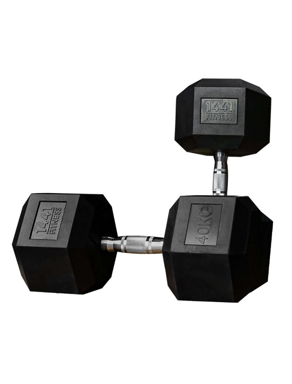1441 Fitness - دمبل سداسي مطاطي (2.5 كجم - 50 كجم) - يباع في أزواج (قطعتان)