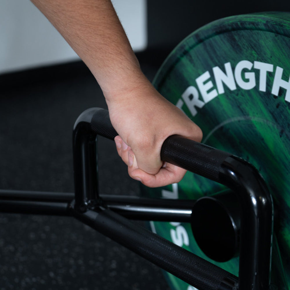 1441 Fitness - قضيب مصيدة سداسية / قضيب مصيدة مزرعة مع طوق - أسود غير لامع