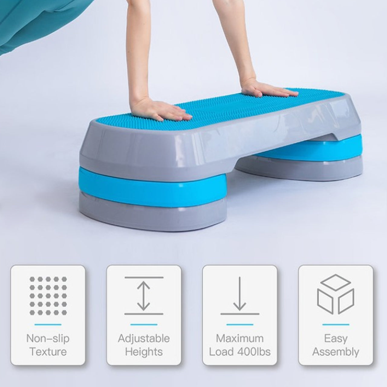 1441 Fitness - خطوة هوائية قابلة للتعديل - زرقاء