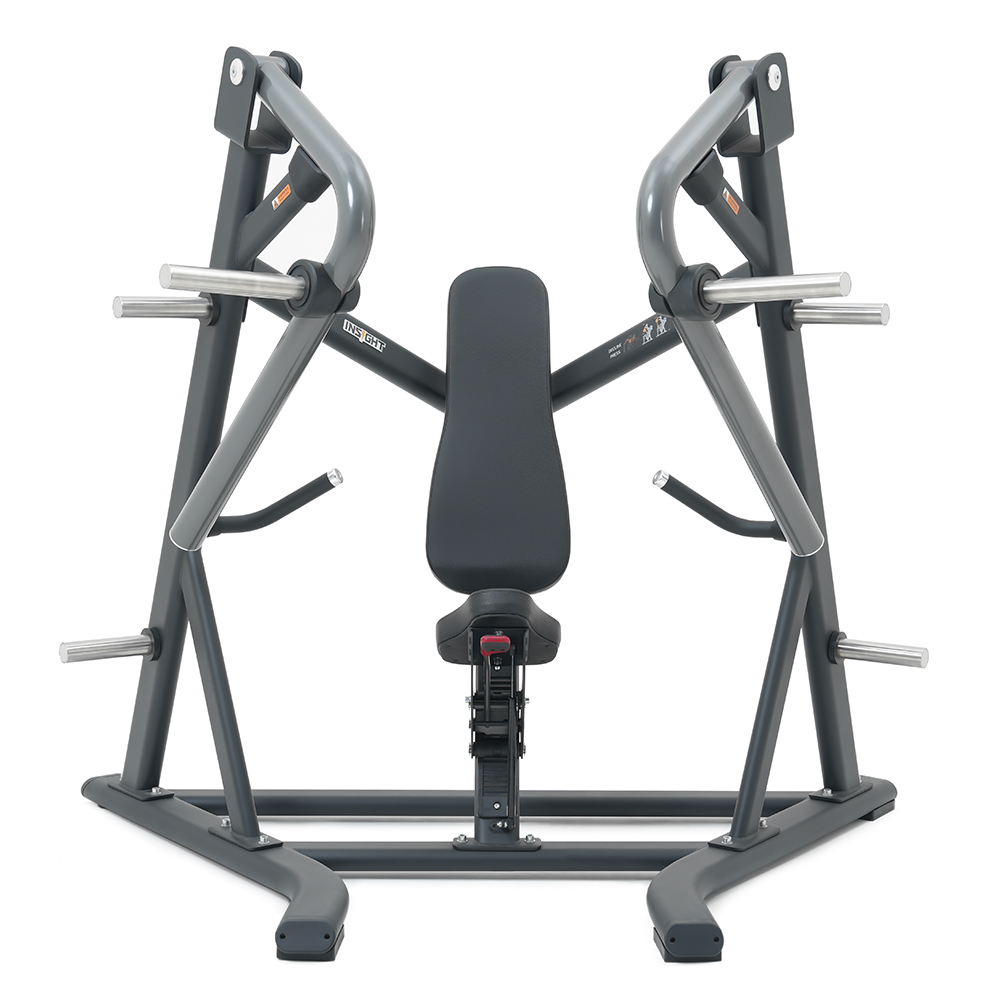 Insight Fitness Decline Chest Press - SH012 with a black seat and gray frame on a white background