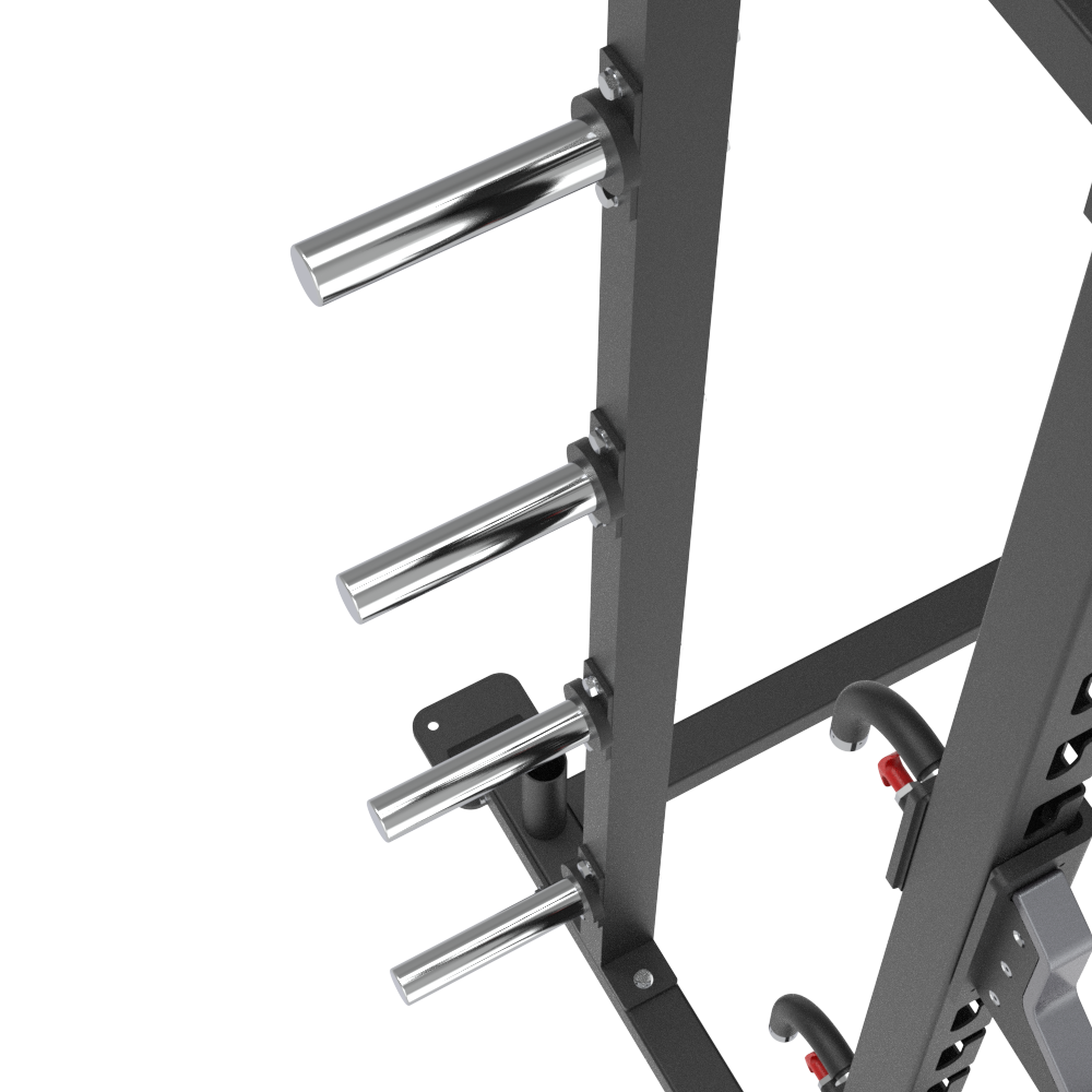 Insight Fitness Half Rack - SH010 squat rack with chrome bar attachments on a white background