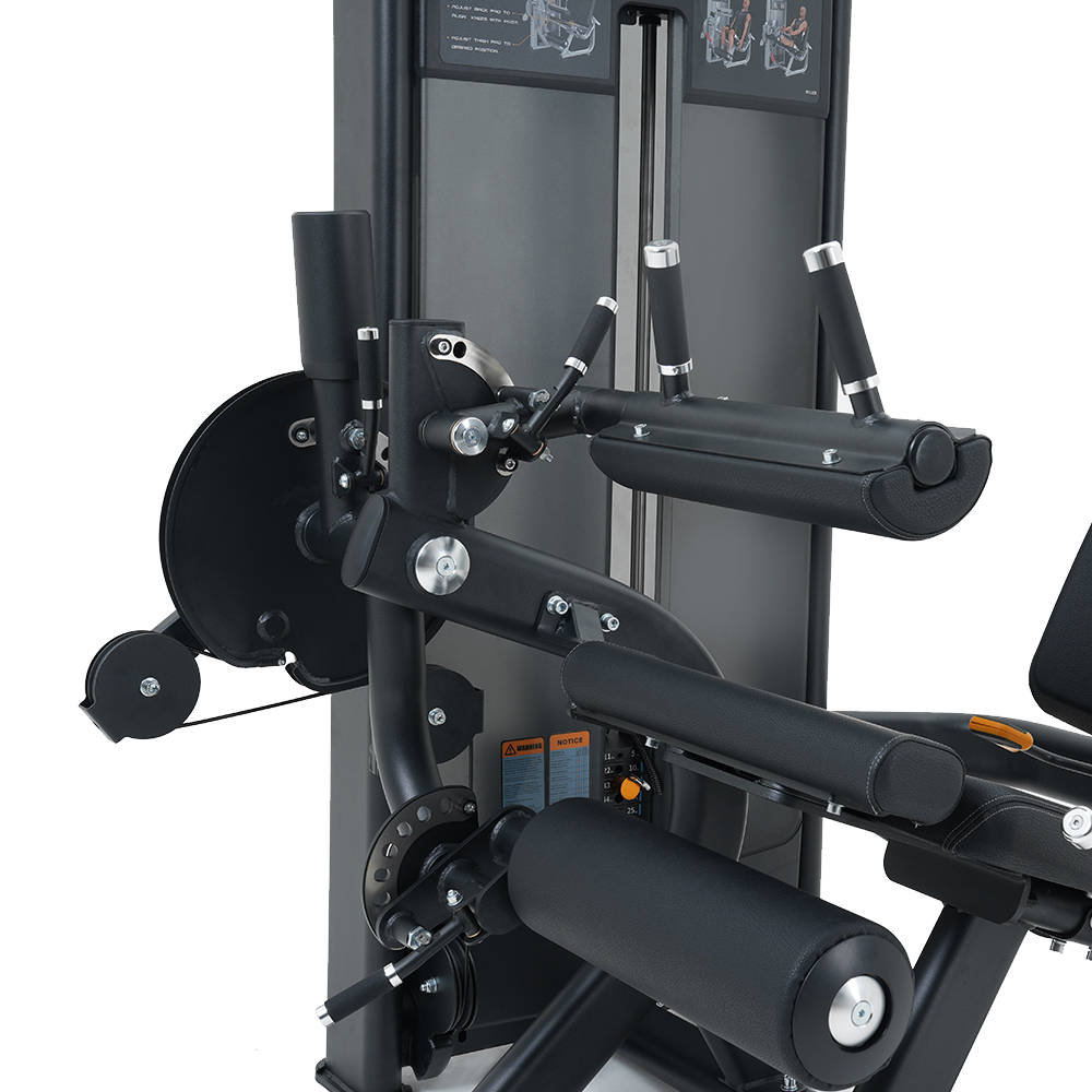 Close-up of Insight Fitness Leg Curl/Extension - BE8025 with visible components on a white background