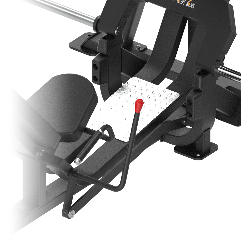 Insight Fitness Leg Press - SH008 with black seat and red handle on a white background