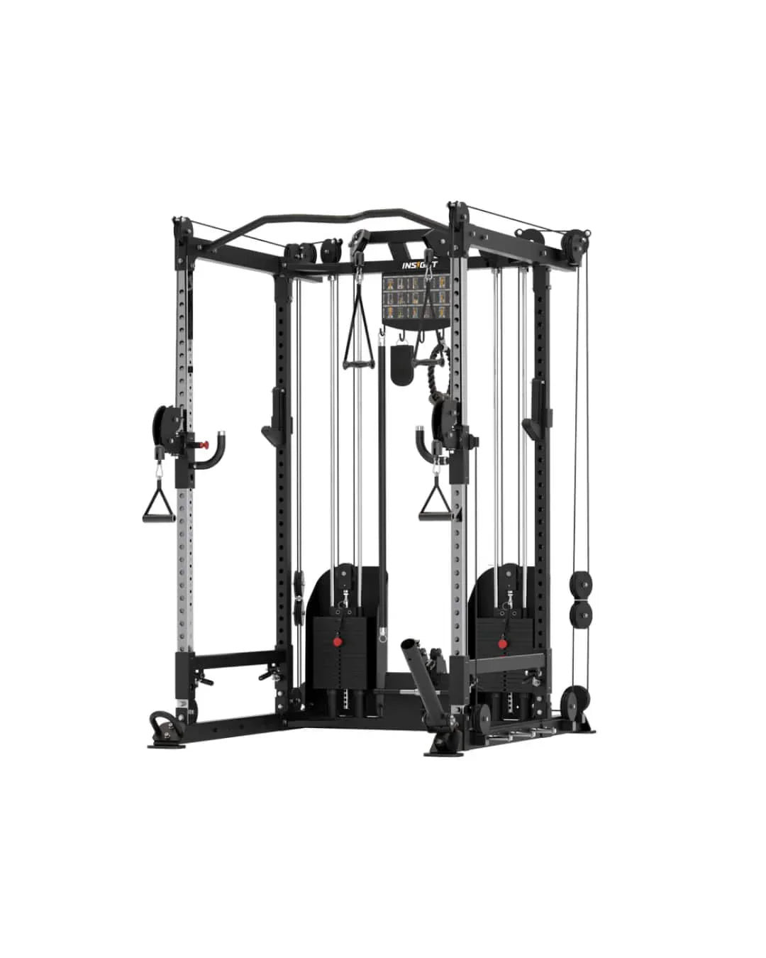 Heavy Duty Gym Tile 20 MM -100 x 100 CM Adjustable bench A8007 for home gym workout 7 Ft Olympic Barbell with Tri Grip Plates Set | 80 kg Insight Fitness Multi Function Machine - C3
