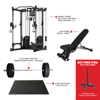 Thumbnail for Heavy Duty Gym Tile 20 MM -100 x 100 CM x 4 Adjustable Bench A8007 7 Ft Olympic Bar with Rubber Bumper Plates - 80 KG Set Insight Fitness Multi Function  Machine - C3