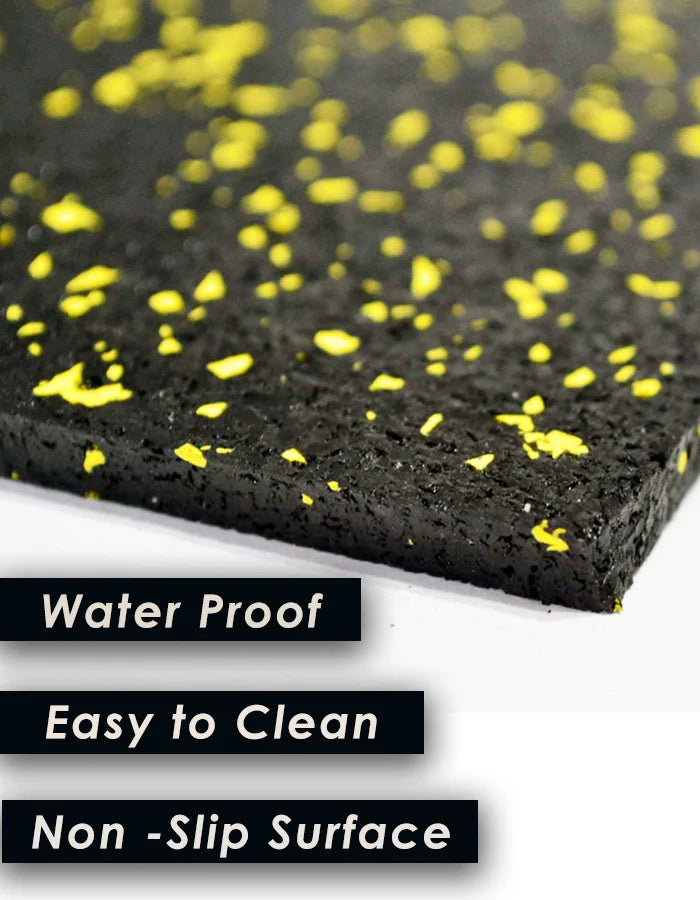 1441 Fitness Commercial Rubber Flooring for Gym 20 mm - 100 x 100 CM Speckled Yellow