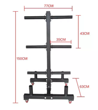 Thumbnail for 1441 Fitness Commercial Plate Rack and Bar Holder with Wheels