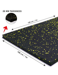 Thumbnail for 1441 Fitness Commercial Rubber Flooring for Gym 20 mm - 100 x 100 CM Speckled Yellow