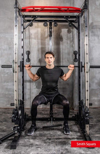 Thumbnail for 1441 Fitness - جهاز سميث ماشين المتعدّد الوظائف مع كابل متقاطع وسكوات راك - J009