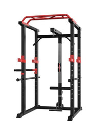 Thumbnail for 1441 Fitness - سكوات راك عالي التحمل وقفص طاقة مع بار سحب J008 - إطار باللون الرمادي