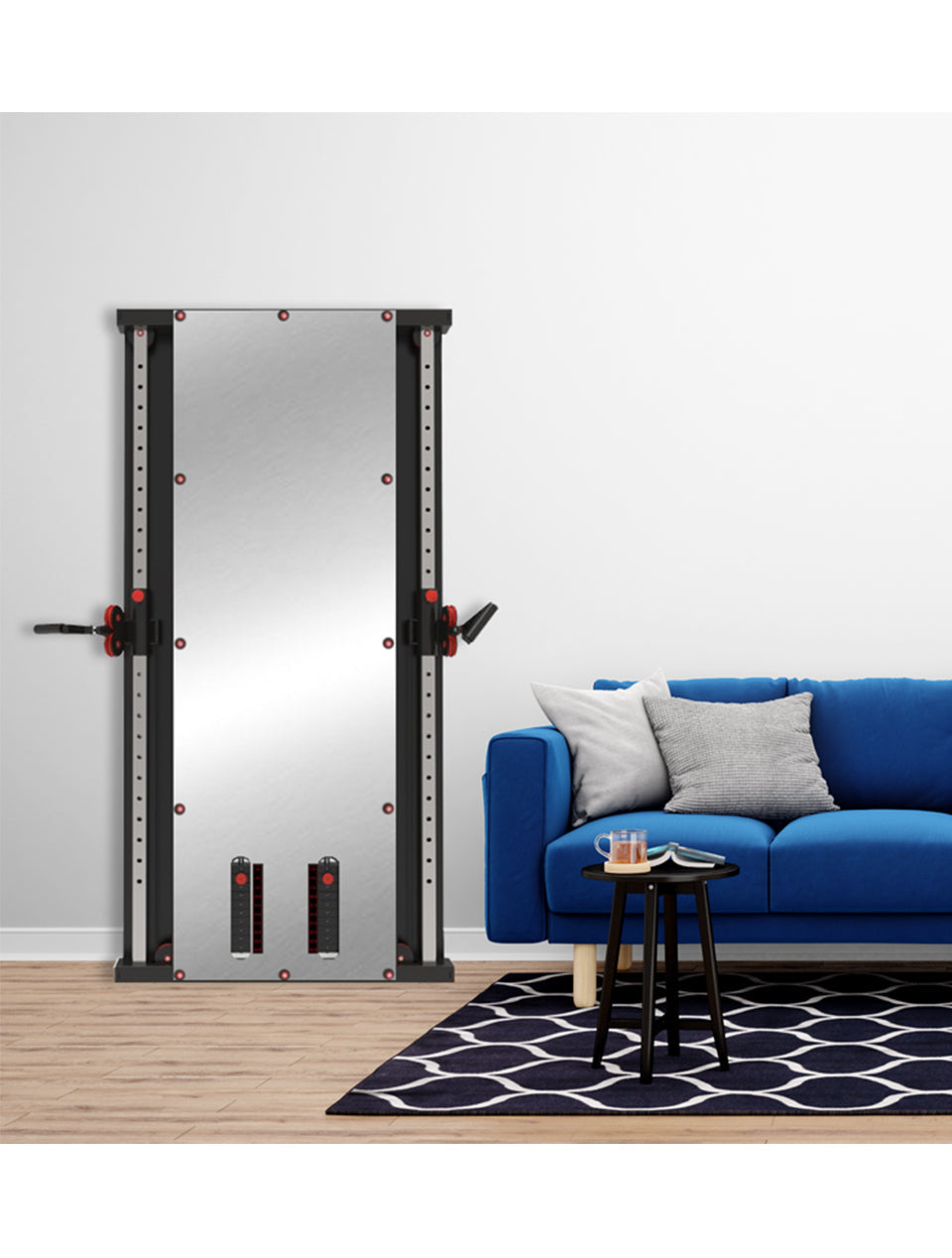 1441 Fitness - جهاز تدريب وظيفي مثبت على الحائط مزود بمرآة - 41FGT980