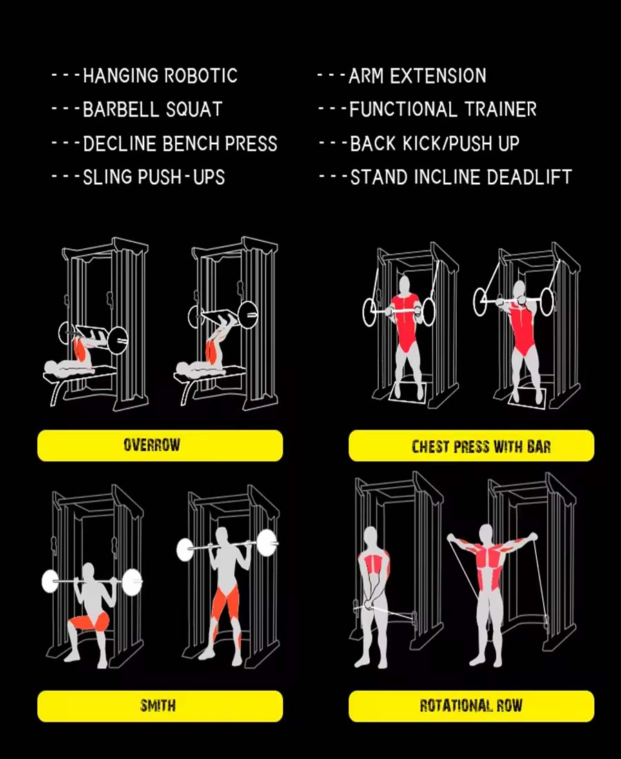 1441 Fitness - جهاز تدريب عالي التحمل مع جهاز سميث - 41FC91