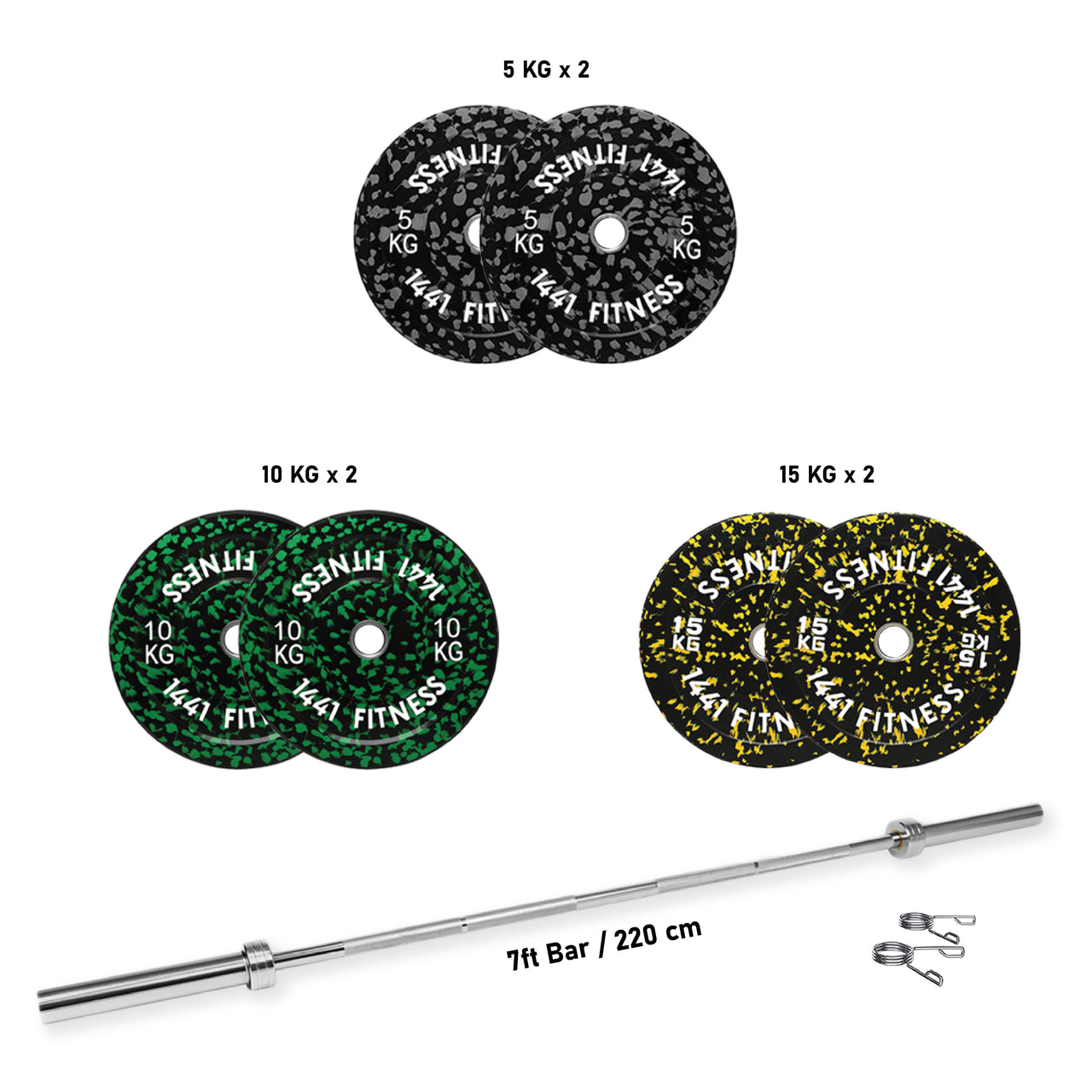 1441 Fitness Camouflage Bumper Plate Set - 80 Kg