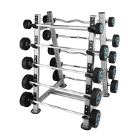 Thumbnail for 1441 Fitness - مجموعة أوزان باربل مستقيم ومموجة ثابت مع رف - من 10 كجم إلى 30 كجم (طقم من 10 قطع).