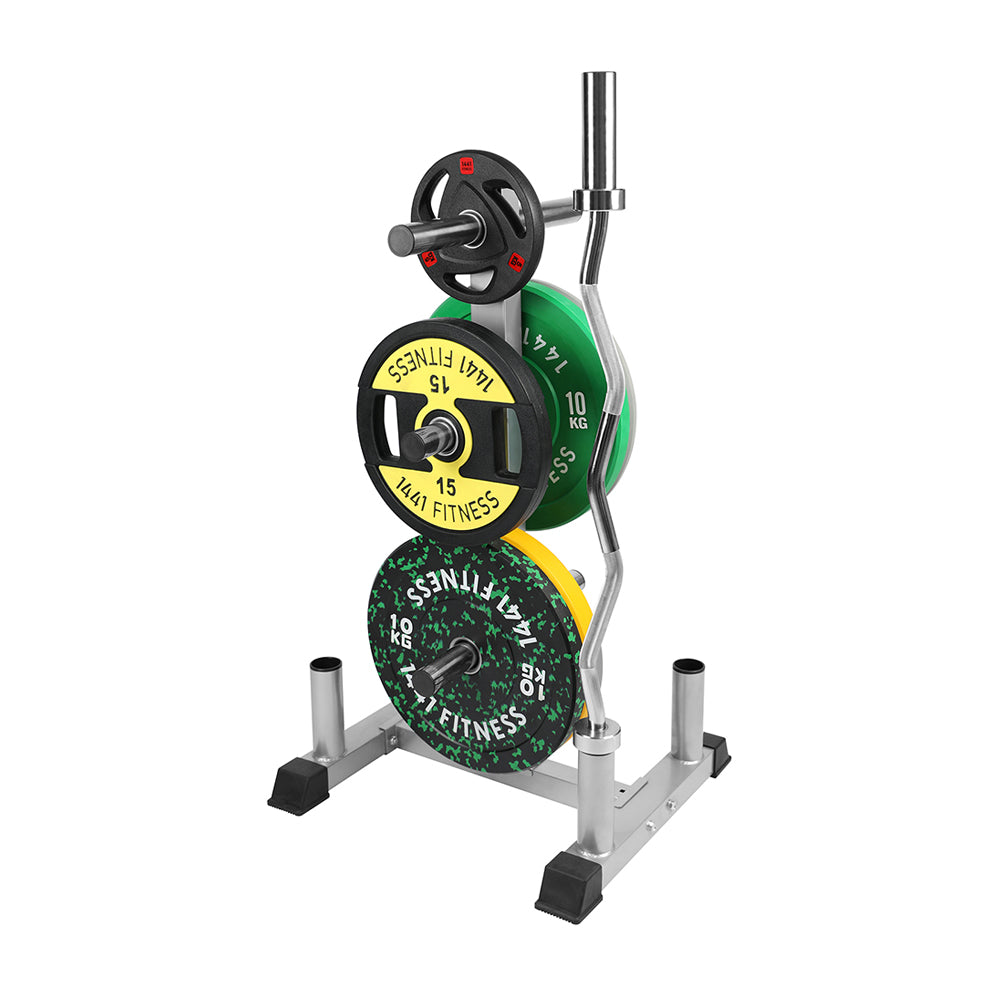 1441 Fitness Olympic Plate Rack with Bar Holder