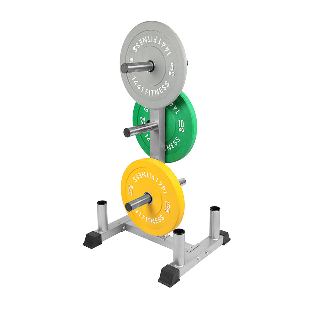 1441 Fitness Olympic Plate Rack with Bar Holder