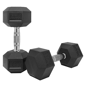 1441 Fitness - دمبل سداسي مطاطي (2.5 كجم - 50 كجم) - يباع في أزواج (قطعتان)