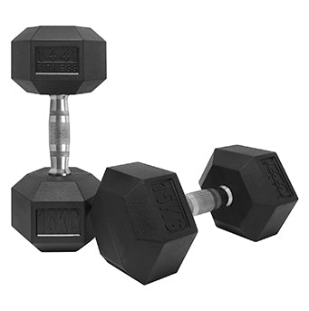 1441 Fitness - دمبل سداسي مطاطي (2.5 كجم - 50 كجم) - يباع في أزواج (قطعتان)