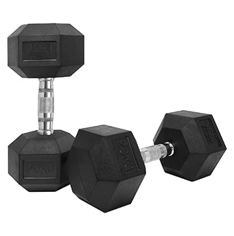 1441 Fitness - دمبل سداسي مطاطي (2.5 كجم - 50 كجم) - يباع في أزواج (قطعتان)