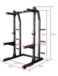 Thumbnail for 1441 Fitness - حامل سكوات نصف قفص متين للاستخدام التجاري مع بار سحب  J611