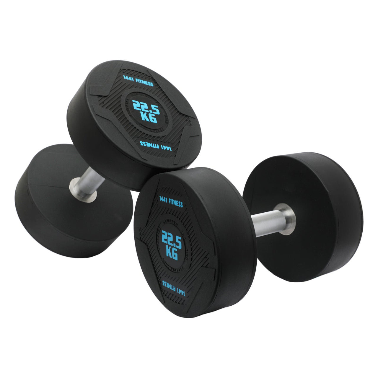 1441 Fitness PU Rubber Round Dumbbell Combo Set 2.5 Kg - 50 Kg (20 Pairs Set) 