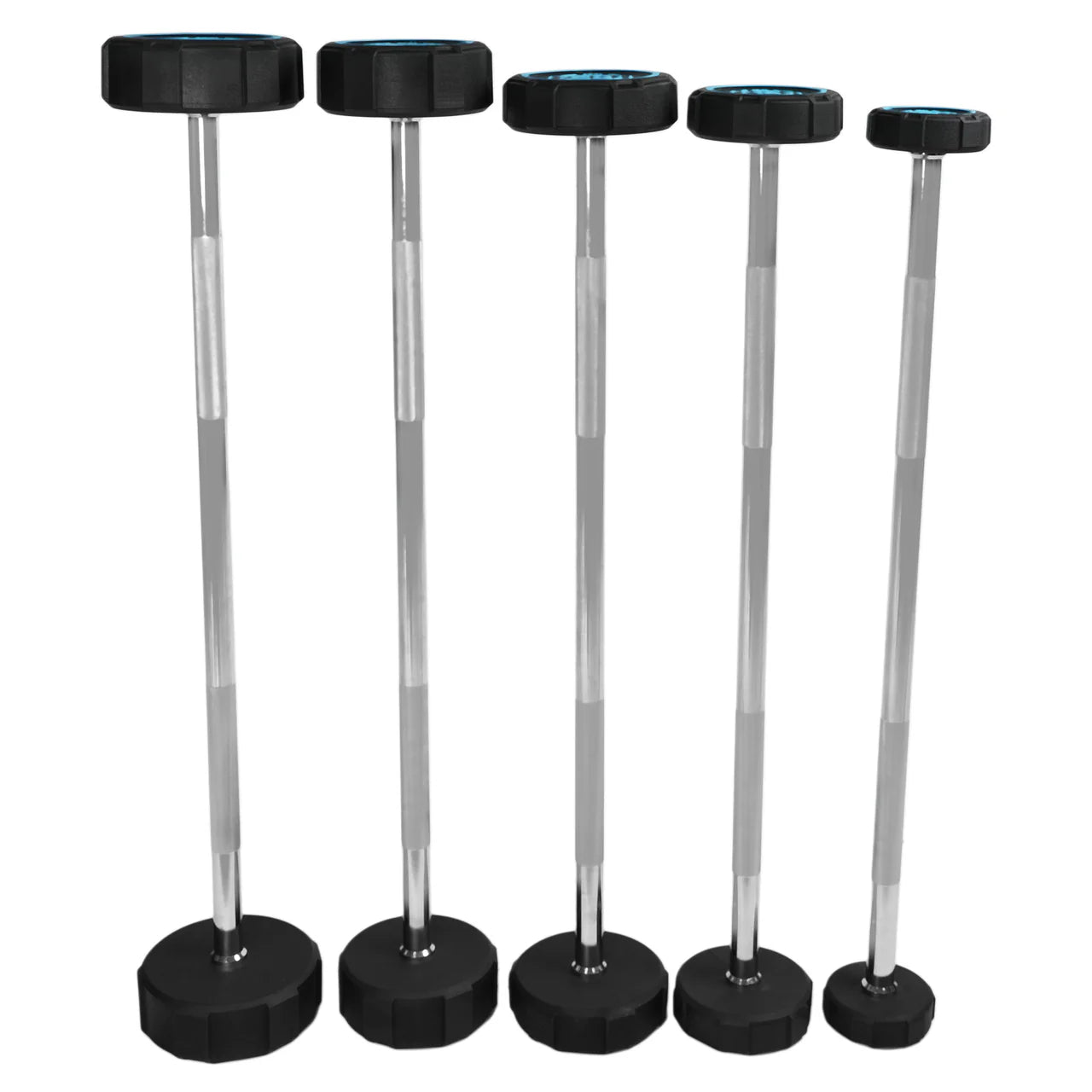 1441 Fitness Fixed Weight Straight Barbell PU Set - 10 kg to 30 kg (Set of 5)