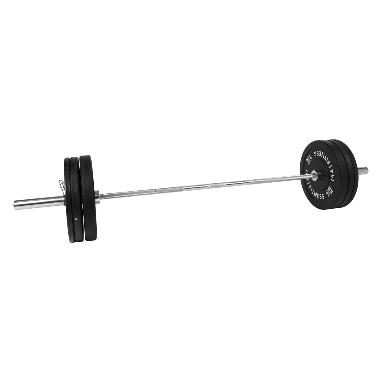 Black Bumper Plates with 7 Ft Olympic Bar - 80 Kg Set - Bundle Offer