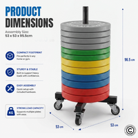 Thumbnail for 1441 Fitness Bumper Plates Trolley with Wheels
