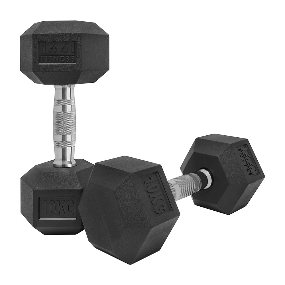 1441 Fitness Rubber Hex Dumbbells 1 Kg to 10 Kg (Sold as Pair)