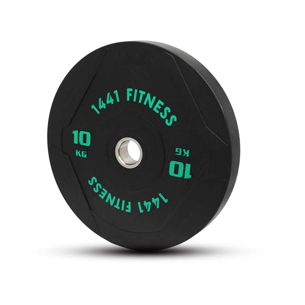 1441 Fitness PU Black Rubber Bumper Plates - 5 to 25 KG | Per Piece