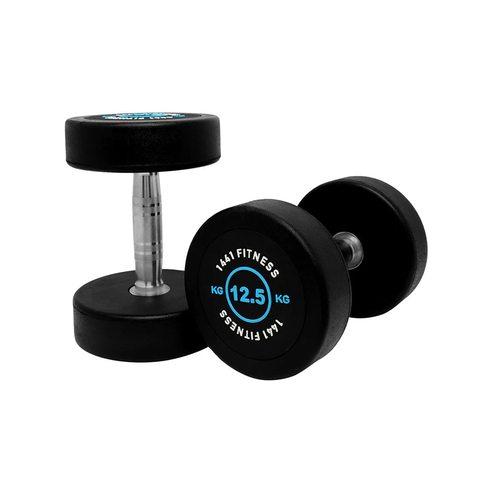 1441 Fitness | 2.5 KG - 50 KG Premium Rubber Round Dumbbells (Sold as Pair)