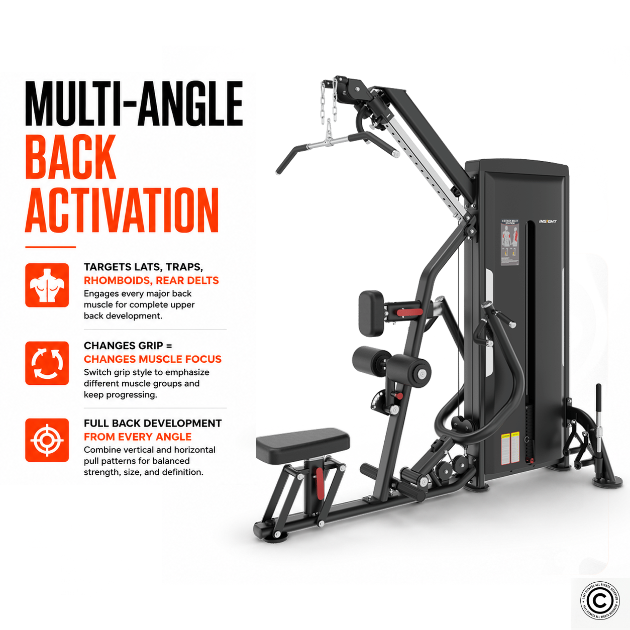 Insight Fitness Adjustable Pull down & Row - SA041