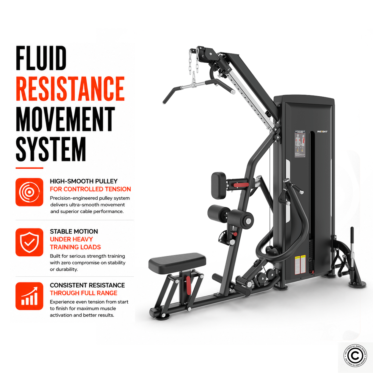 Insight Fitness Adjustable Pull down & Row - SA041