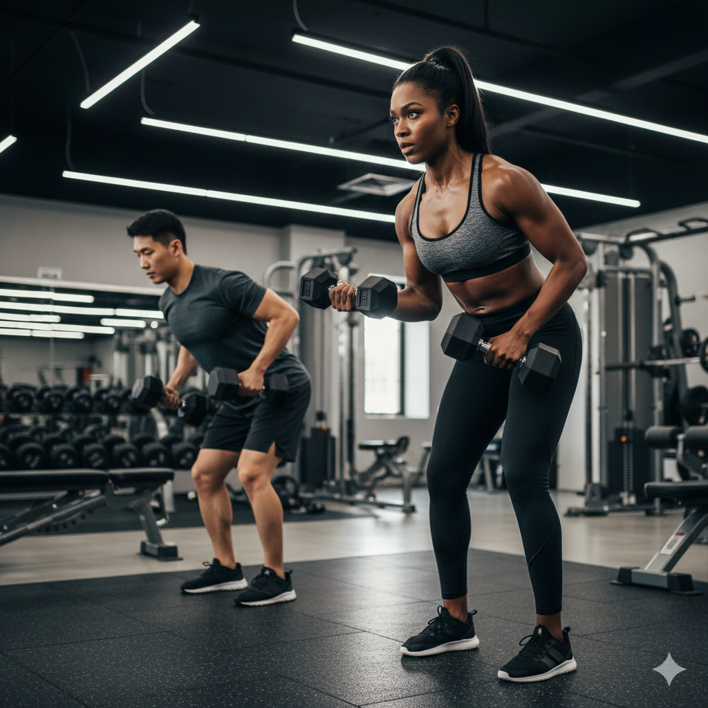 1441 Fitness Black Rubber Hex Dumbbells - 15 LBS