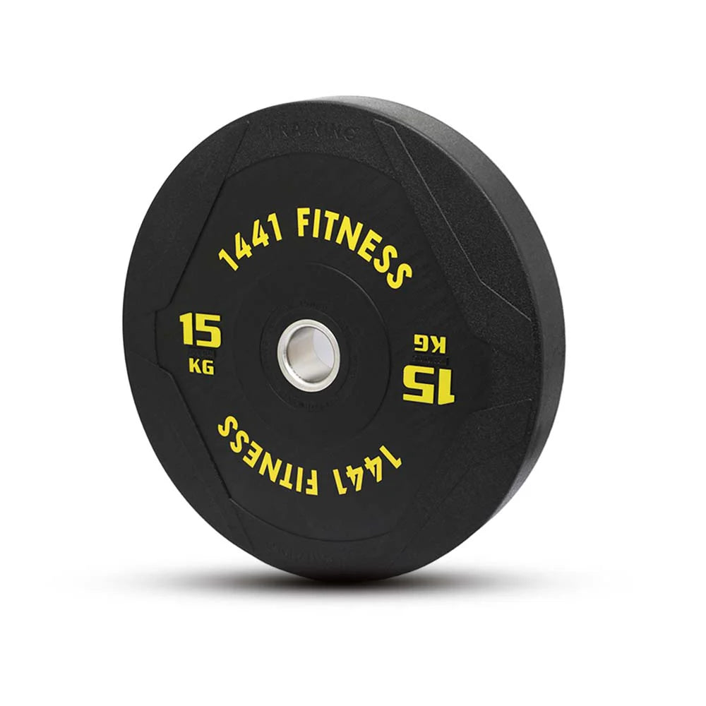 1441 Fitness PU Black Rubber Bumper Plates - 5 to 25 KG | Per Piece