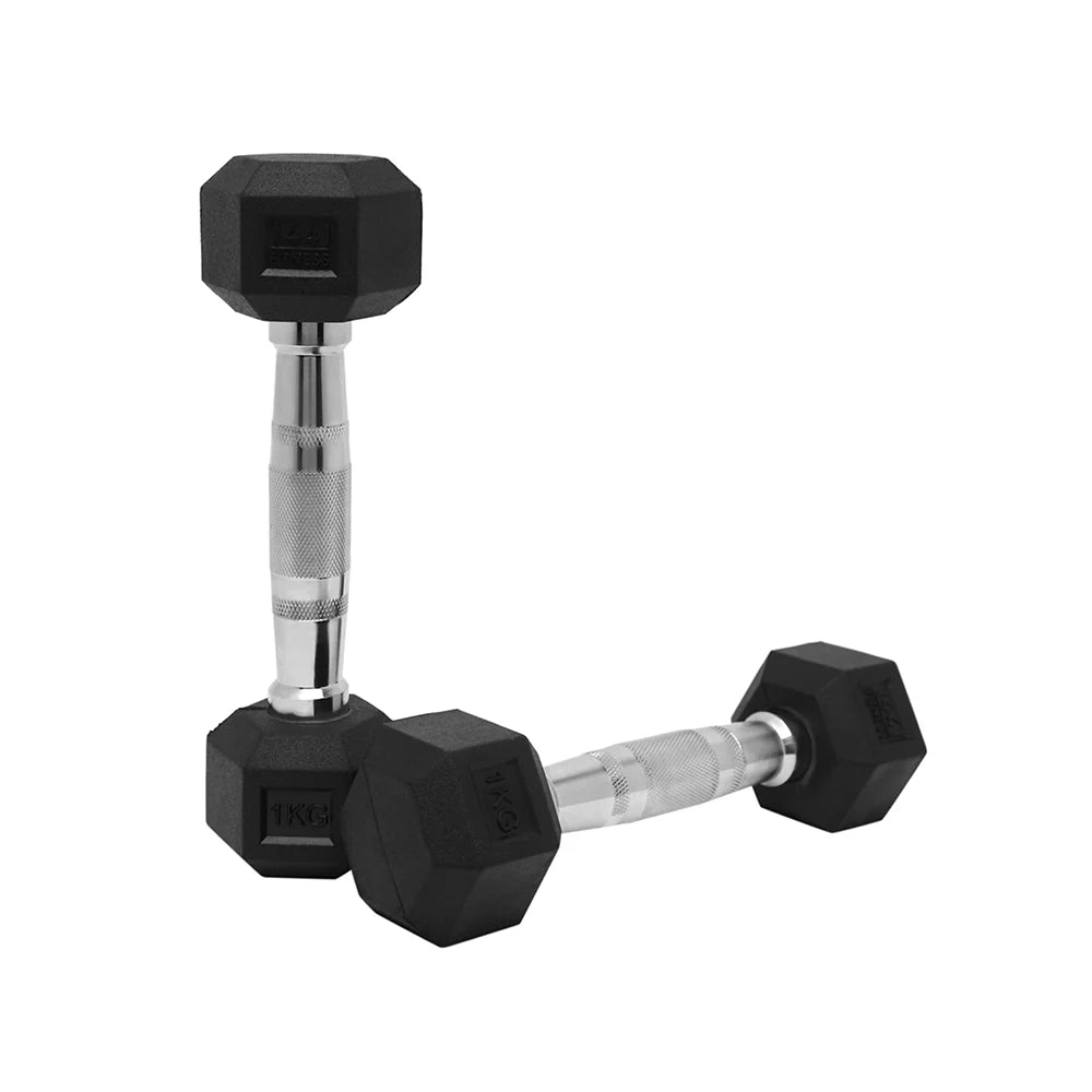 1441 Fitness Rubber Hex Dumbbells 1 Kg to 10 Kg (Sold as Pair)