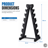 Thumbnail for 1441 Fitness Vertical Dumbbell Rack - 6 Pairs