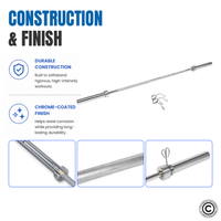 Thumbnail for 1441 Fitness 7 Ft Olympic Barbell with Collars - 20 Kg