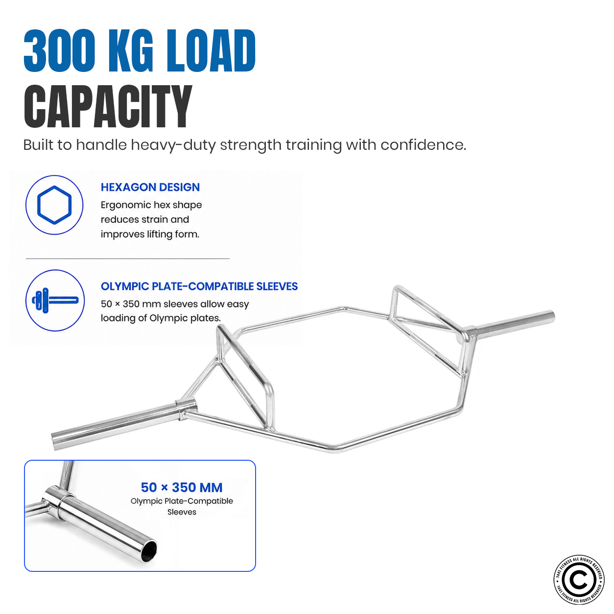1441 Fitness Hex Trap Bar with Collars - 6 Ft
