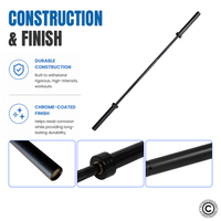 Thumbnail for 1441 Fitness 7 Ft Olympic Barbell with Collars - 20 Kg
