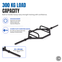 Thumbnail for 1441 Fitness Hex Trap Bar with Collars - Matt Black